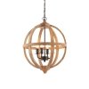 Lampa wisząca okrągła drewniana naturalna boho designerska rustykalna Toba 73575 ENDON